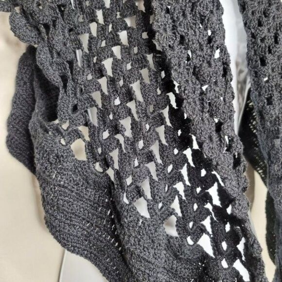 Women’s Black Crochet Cardigan – Lightweight Open Knit Sweater - Picture 9 of 11